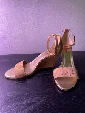 Lilly Pulitzer Cork Natural Ankle-Strap Wedge Sandals